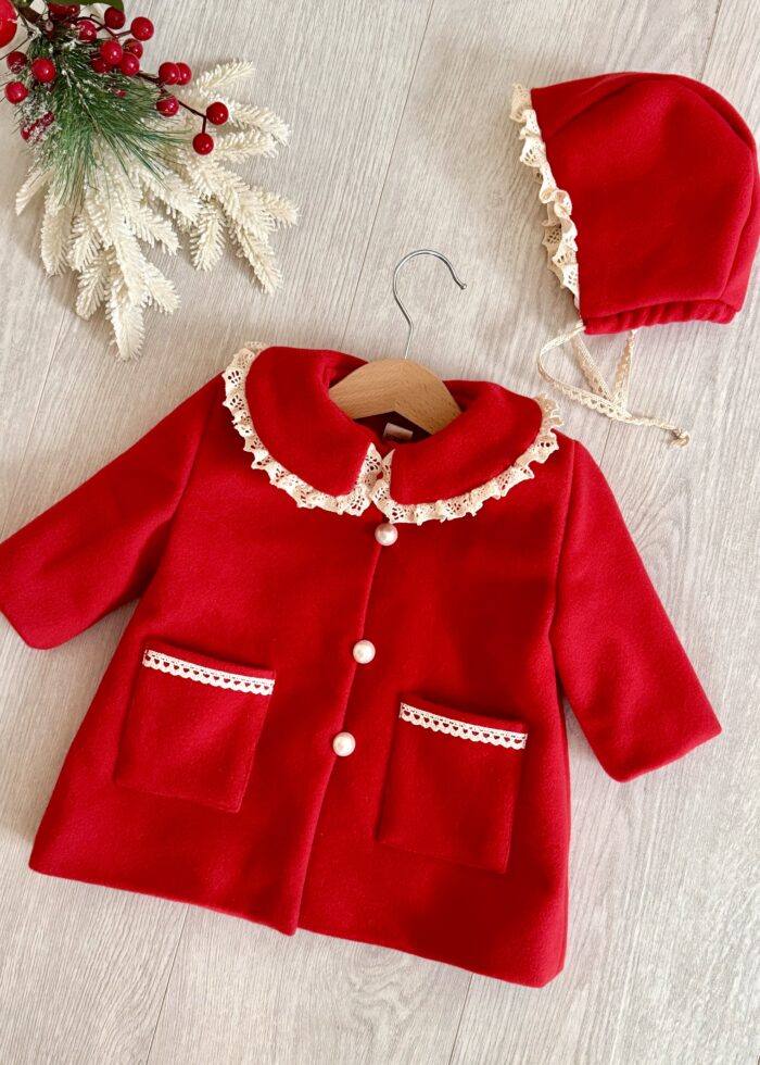 Set elegant din stofa rosie
